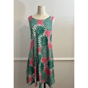 Lolly Wolly Doodle‎ Dress M Womens Pineapple Sleeveless Sundresss resort/florida